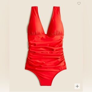 NWT Jcrew Ruched femme one-piece swimsuit bright cerise red